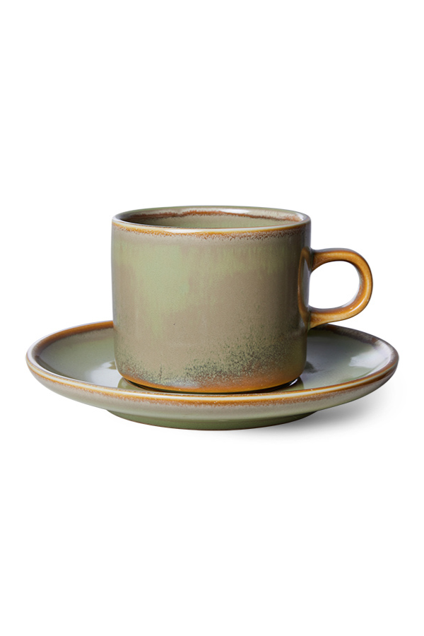 Chef ceramics: cup and saucer, Set of 2, by HKLIVING