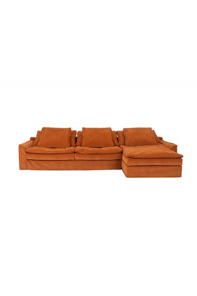 Shake 3 Seater Chaise Seater Burnt Orange