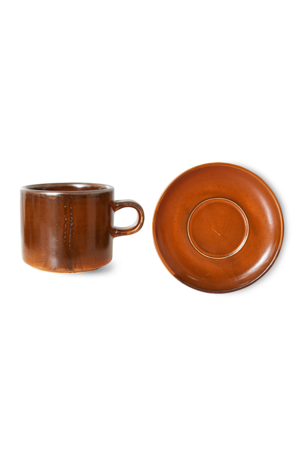 Chef ceramics: cup and saucer, Set of 2, by HKLIVING