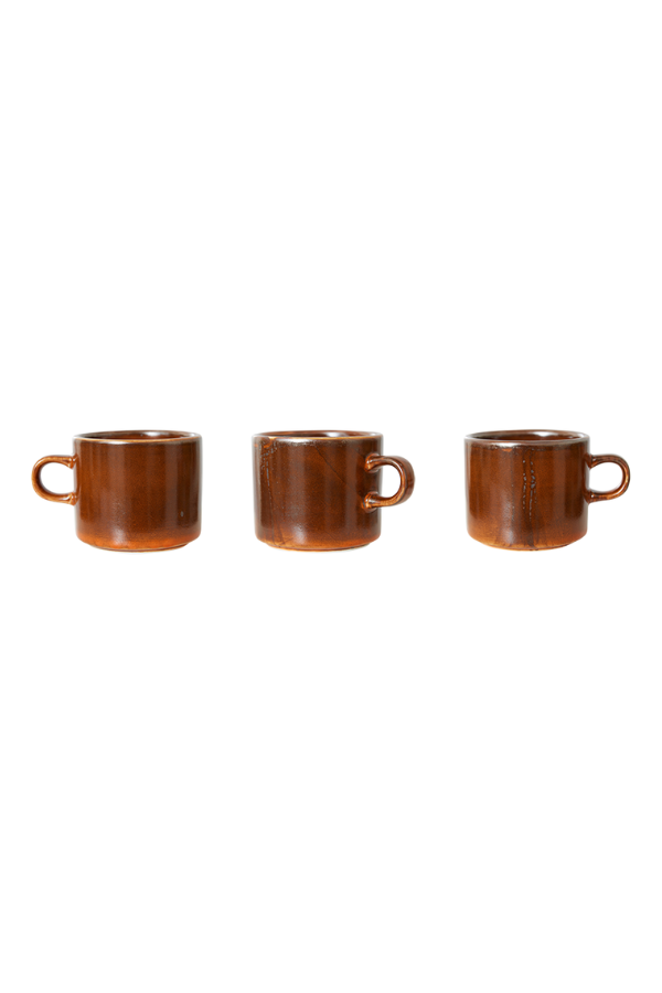 Chef ceramics: cup and saucer, Burned orange, Set of 2, by HKLIVING