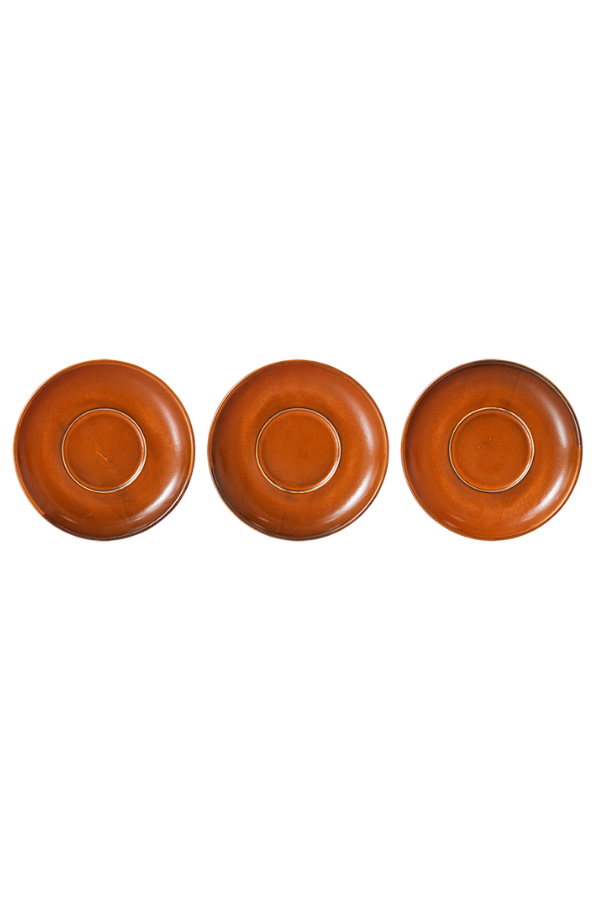 Chef ceramics: cup and saucer, Burned orange, Set of 2, by HKLIVING