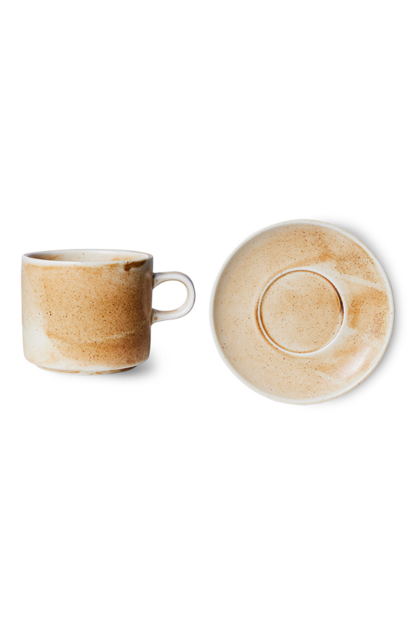 Chef ceramics: cup and saucer, Set of 2, by HKLIVING