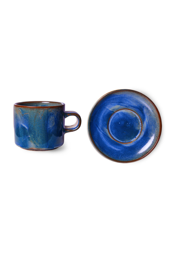 Chef ceramics: cup and saucer, Set of 2, by HKLIVING