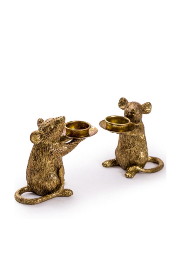 Pair of mouse candle holders