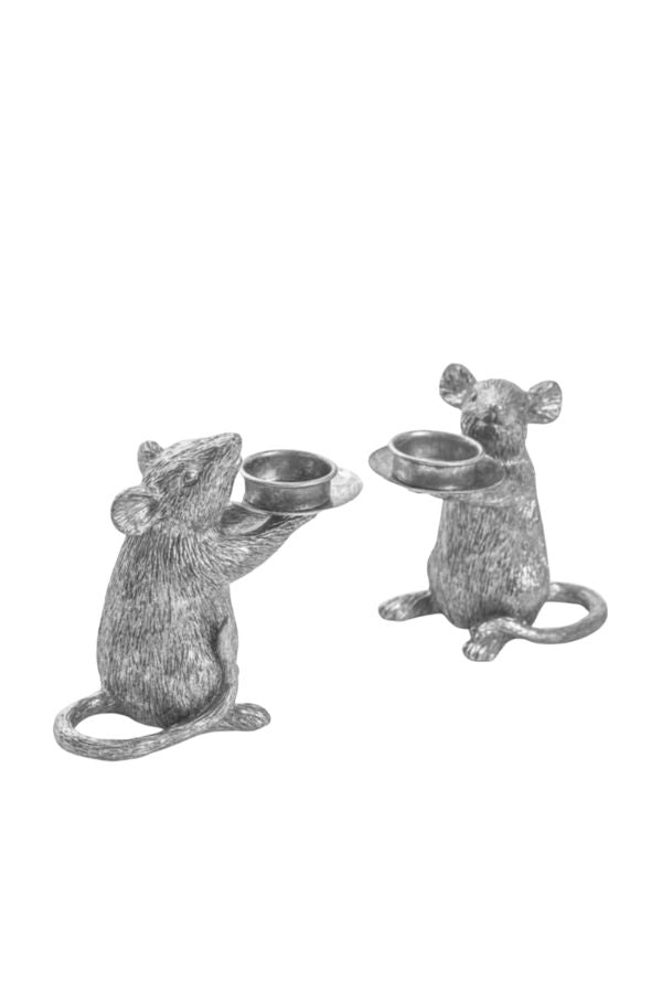 Pair of mouse candle holders