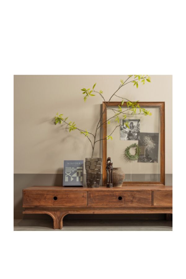 Taes tv-stand 3 drawers mango wood walnut