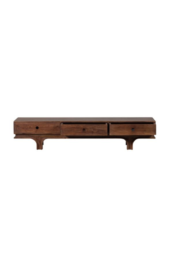 Taes tv-stand 3 drawers mango wood walnut