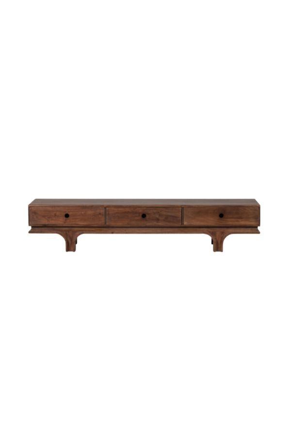 Taes tv-stand 3 drawers mango wood walnut