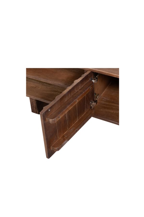 Lav Tv unit with designed doors wood warm brown