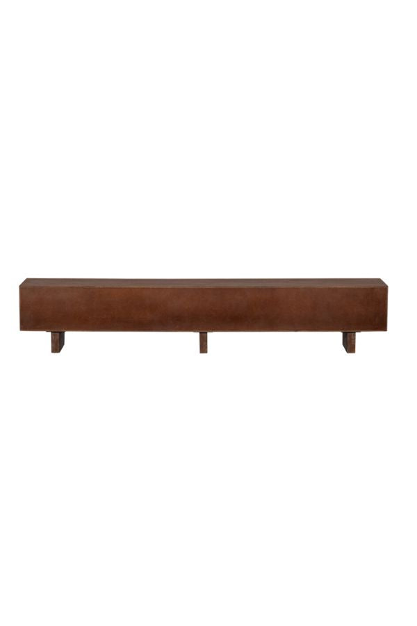 Lav Tv unit with designed doors wood warm brown