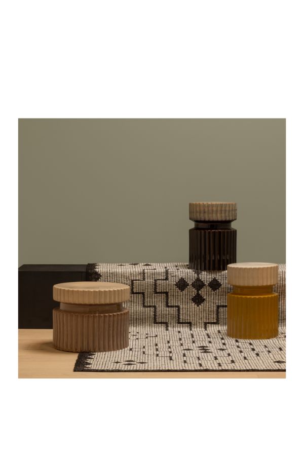 Tan ceramic side table