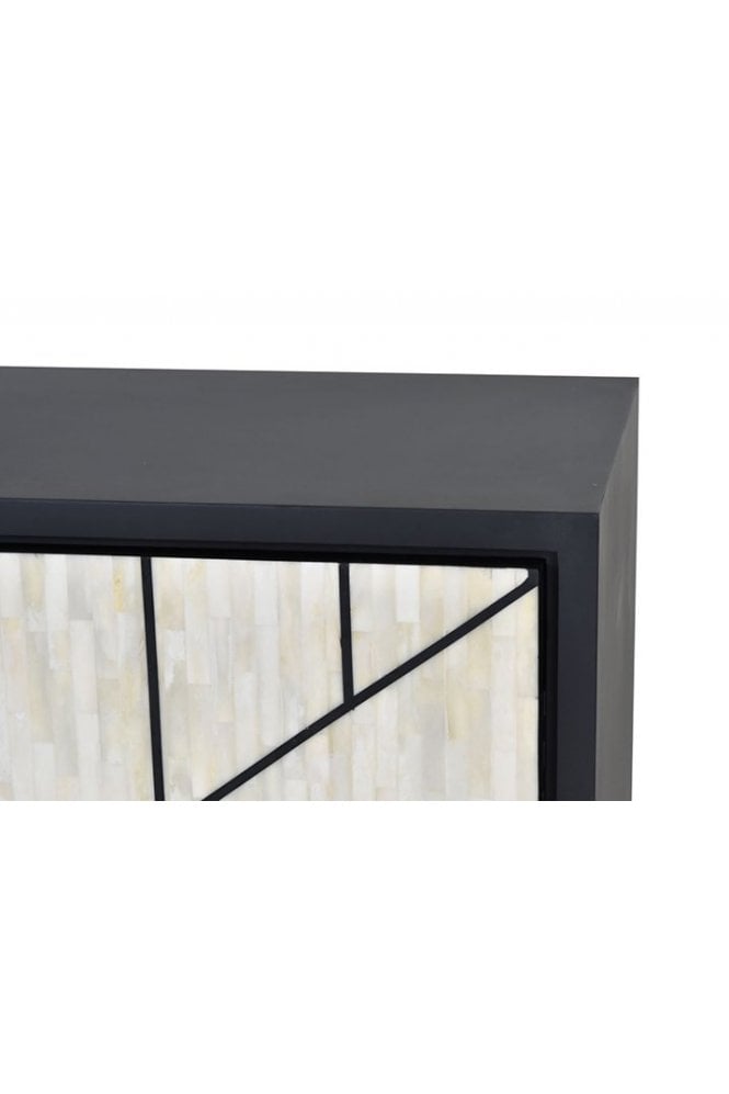 Credenza Abstract 3 Door Cabinet with Bone Inlay