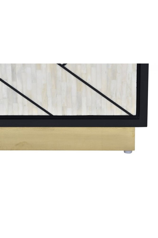 Credenza Abstract 3 Door Cabinet with Bone Inlay