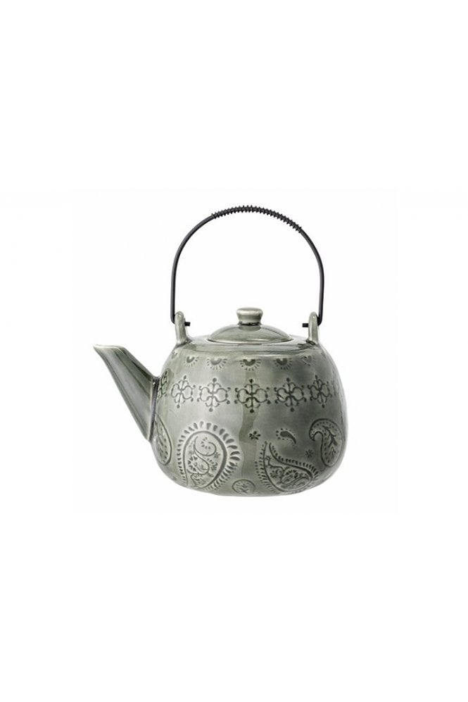Rani Teapot W/Strainer Green Stoneware