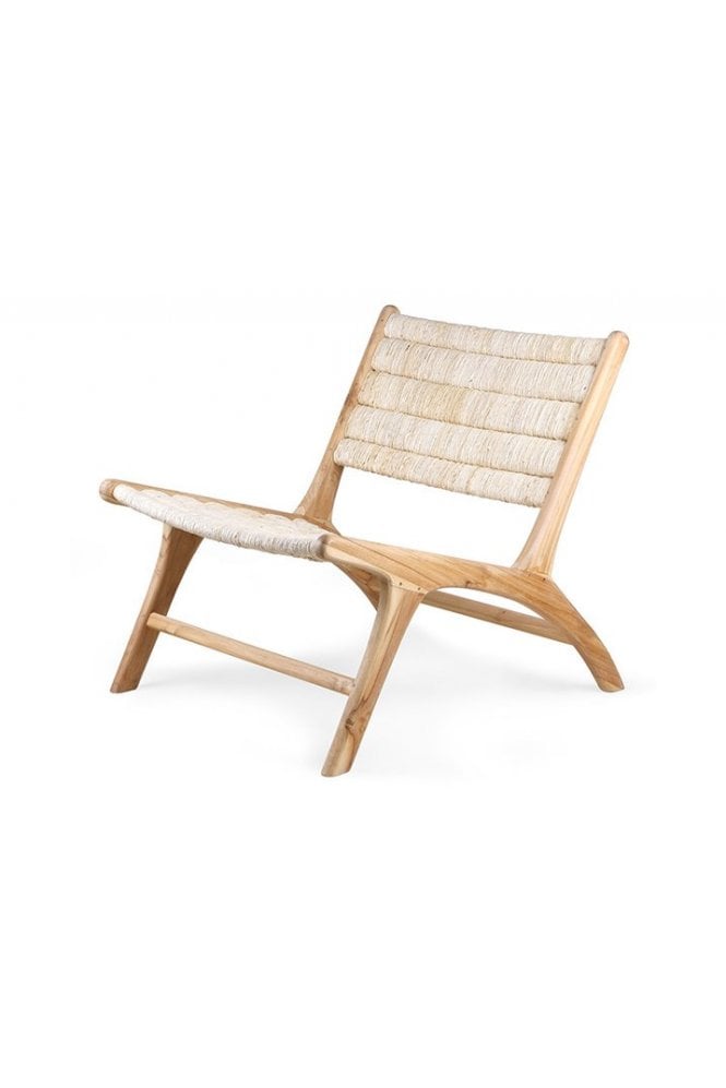 Abaca/teak lounge chair by Hkliving