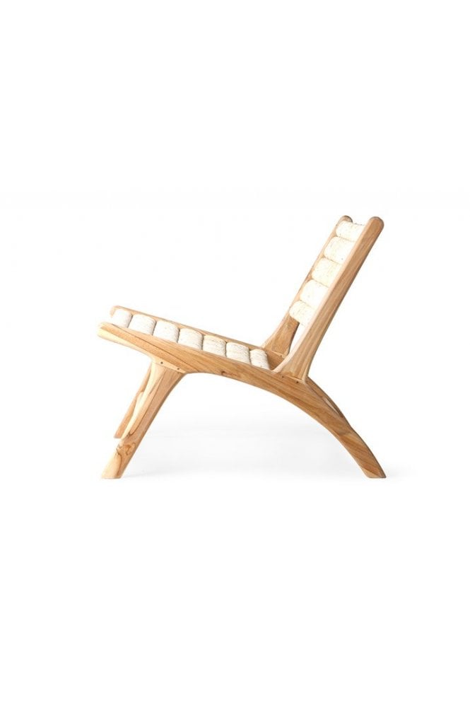 Abaca/teak lounge chair by Hkliving