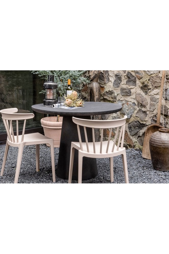 Co. Dining Table- Pebs - stone effect black