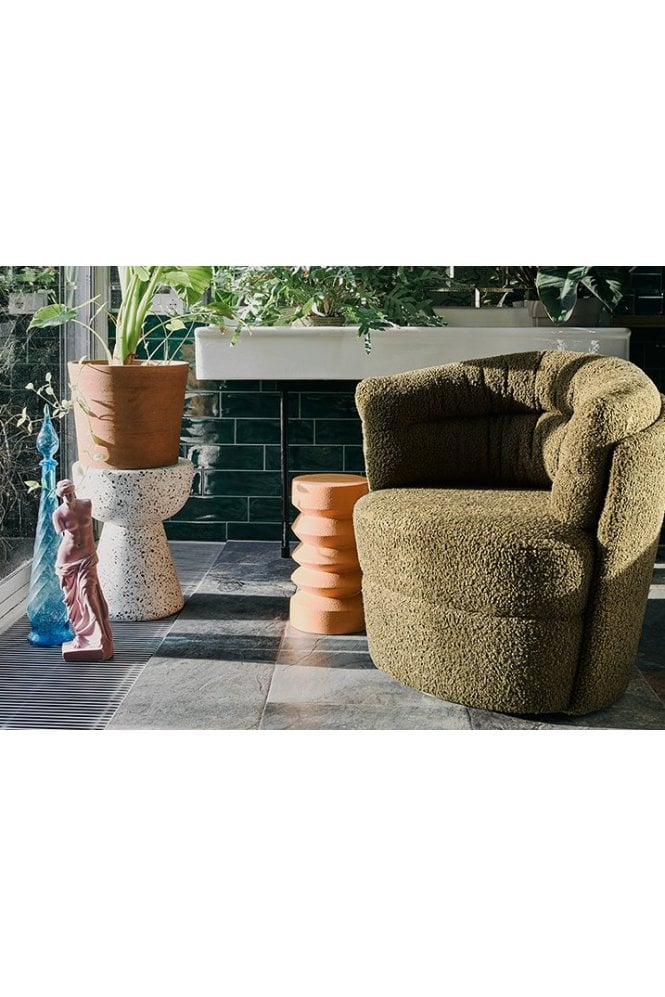 Stoneware side table terra By Hkliving