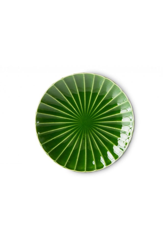 The emeralds: ceramic side plate ribbed, green (set of 2) By Hkliving