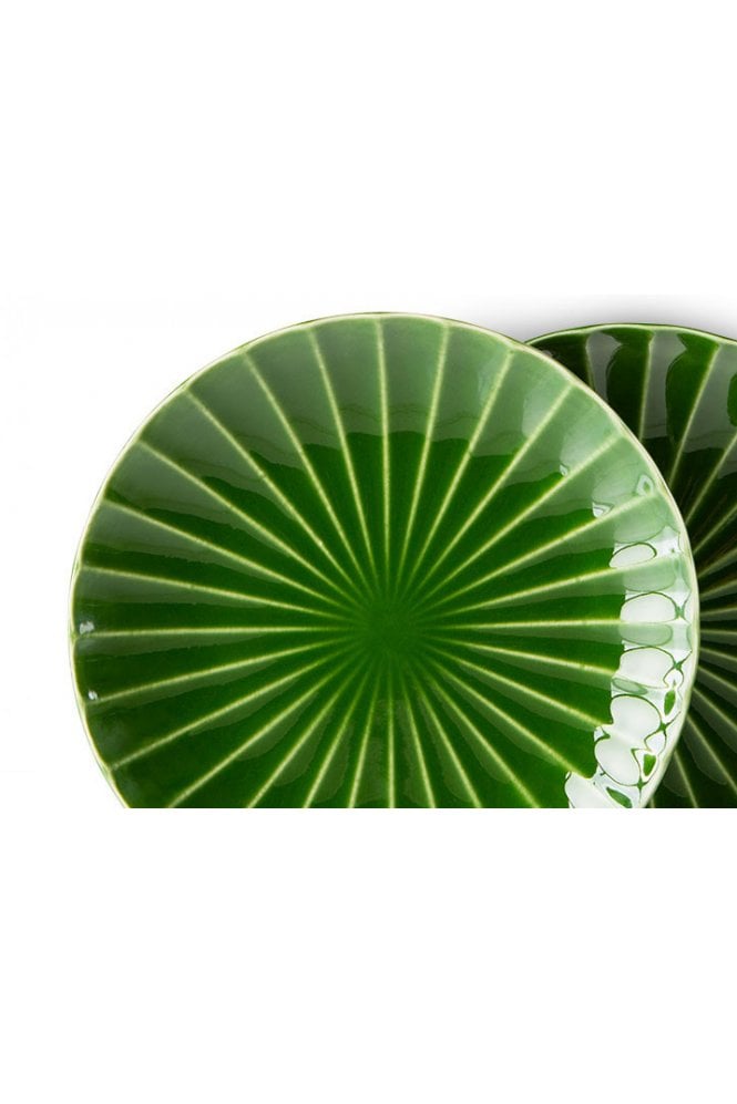 The emeralds: ceramic side plate ribbed, green (set of 2) By Hkliving
