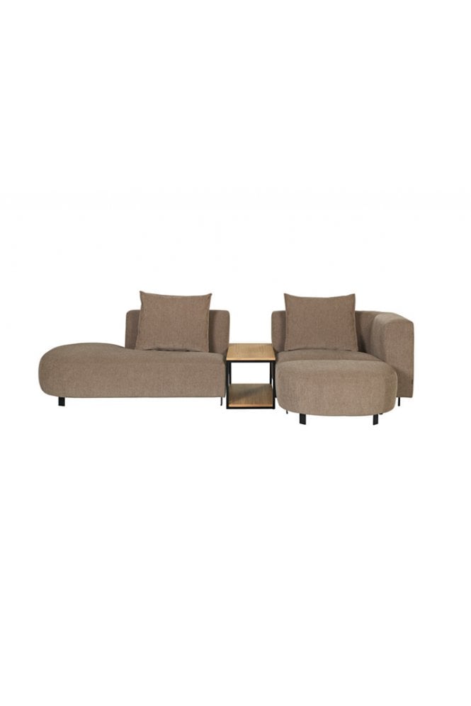 Vesy 2.5 Circle with Table and footsool Brown Right