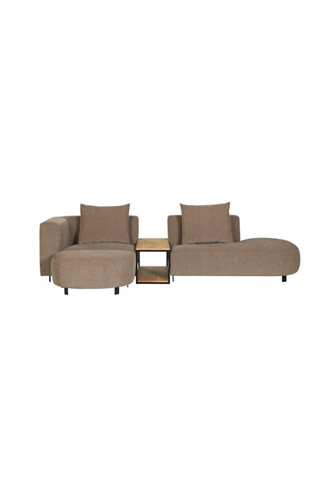 Vesy 2.5 Circle with Table and footsool Brown Left