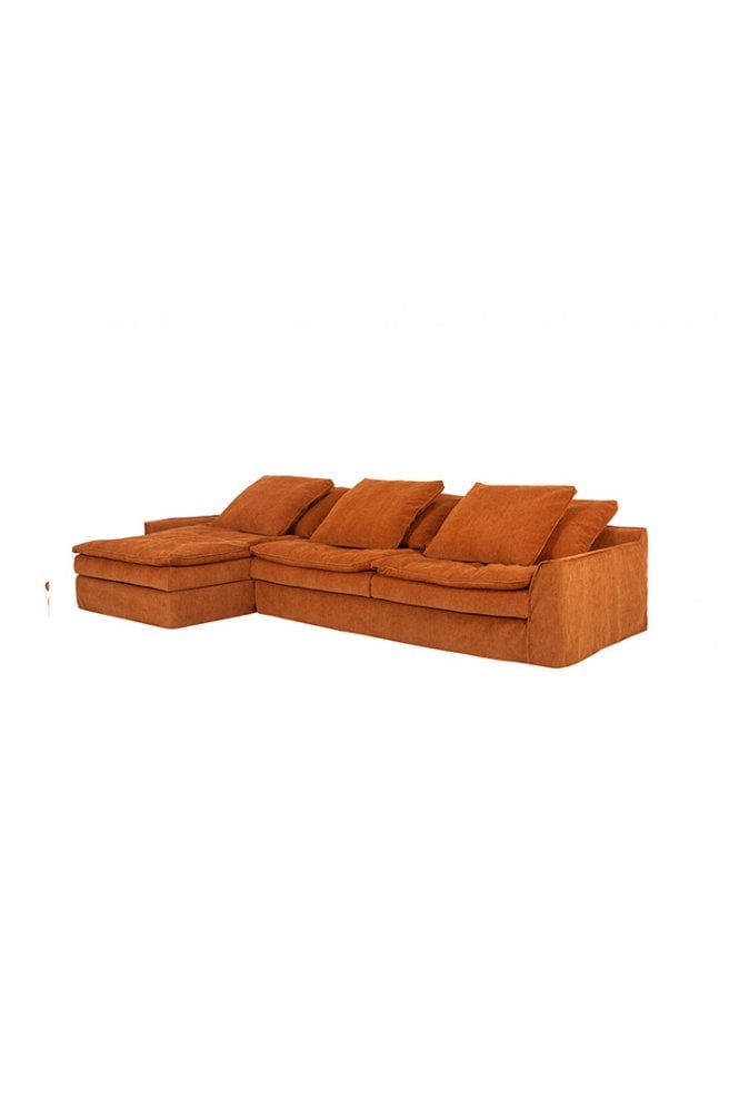 Shake 3 Seater Chaise Seater Burnt Orange