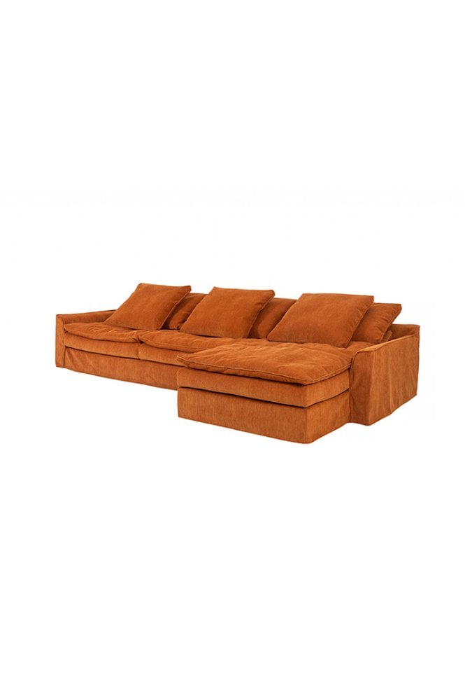 Shake 3 Seater Chaise Seater Burnt Orange