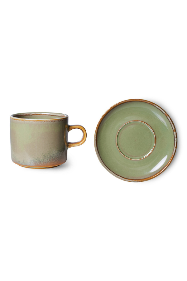 Chef ceramics: cup and saucer, Set of 2, by HKLIVING