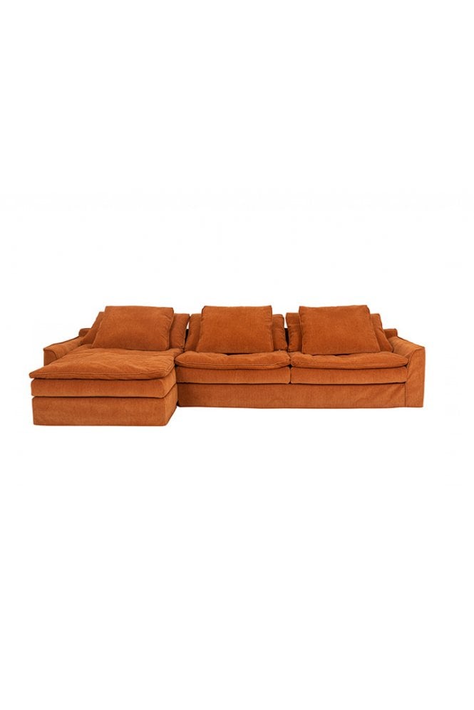 Shake 3 Seater Chaise Seater Burnt Orange