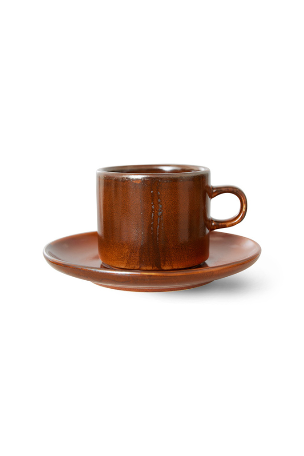 Chef ceramics: cup and saucer, Set of 2, by HKLIVING