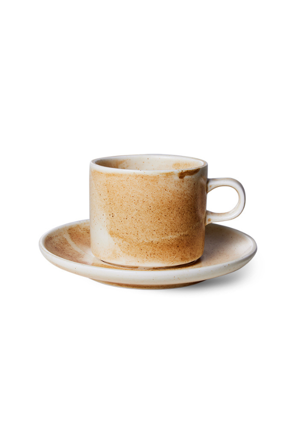 Chef ceramics: cup and saucer, Set of 2, by HKLIVING