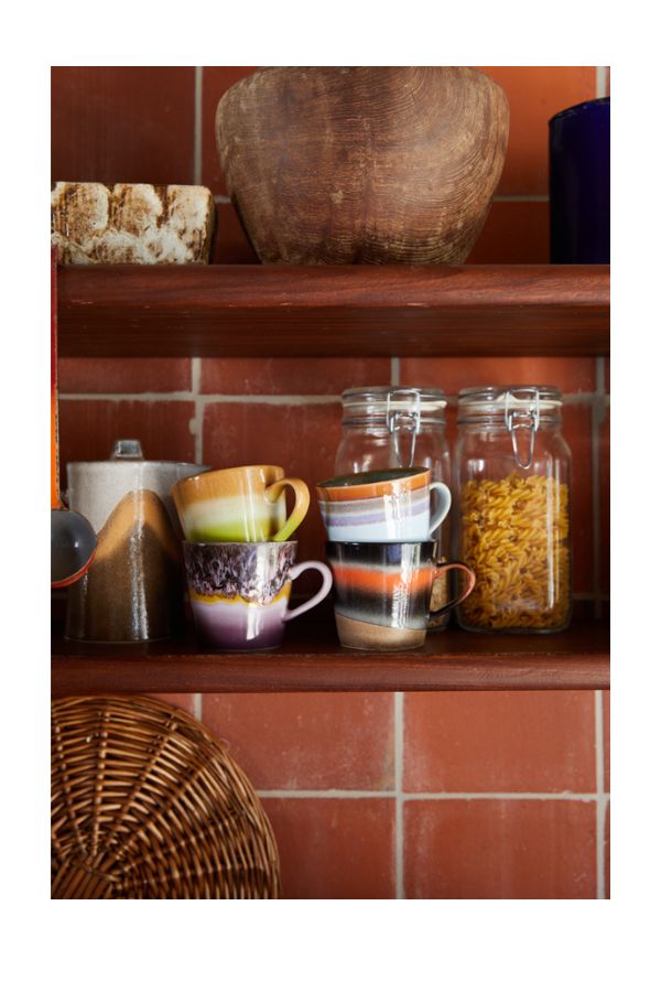 70s ceramics: cappuccino mugs, solid (set of 4) By Hkliving