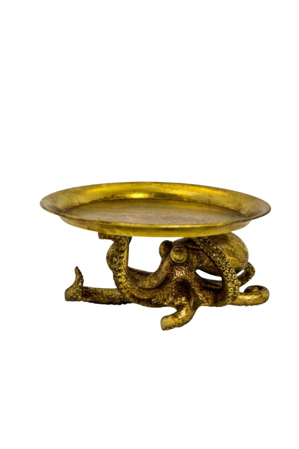 Antique Gold octopus holding plate