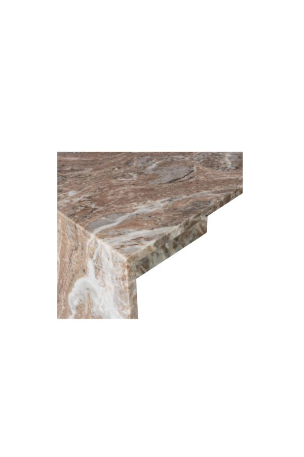 Haily oval side Table marble natural