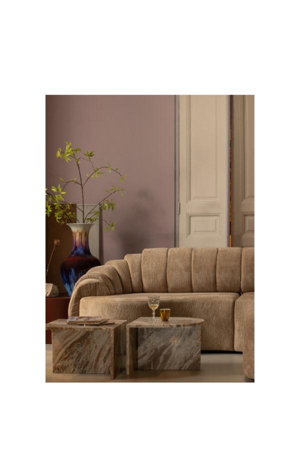 Haily oval side Table marble natural
