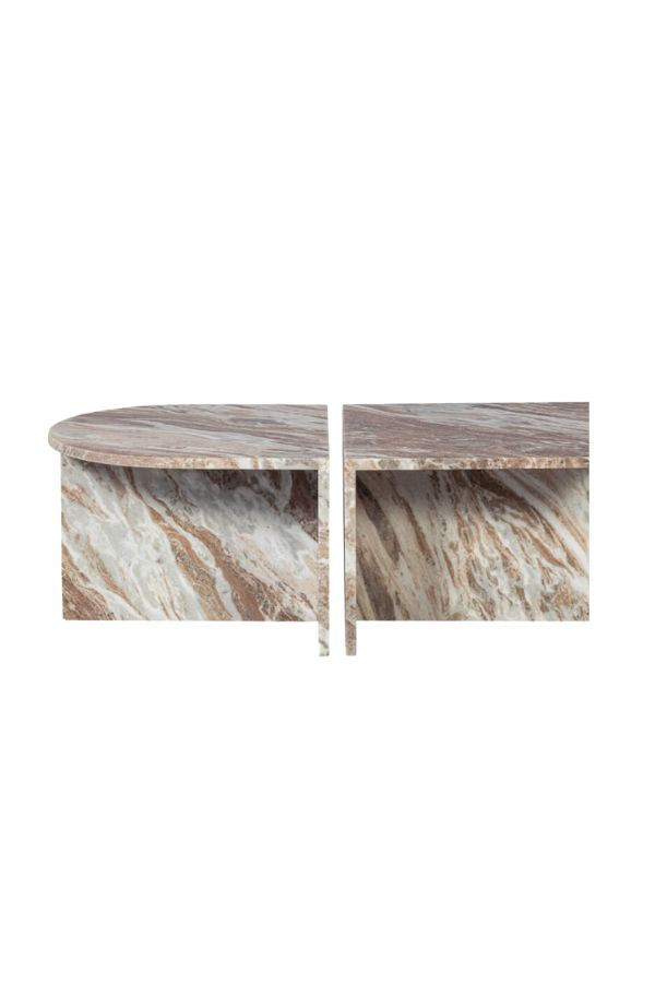 Haily oval side Table marble natural