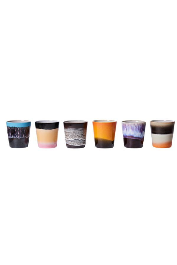 70s ceramics: coffee mugs, stellar (set of 6) by Hkliving