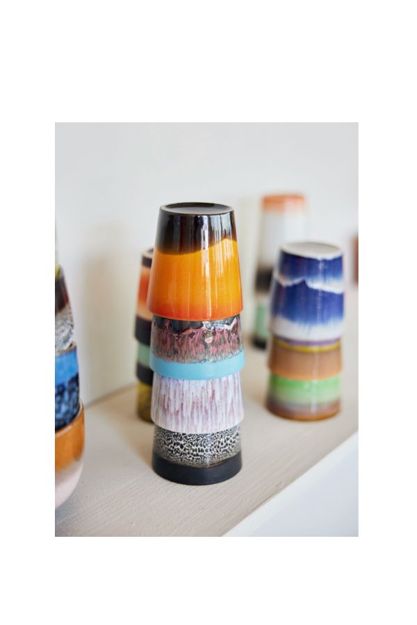 70s ceramics: coffee mugs, stellar (set of 6) by Hkliving
