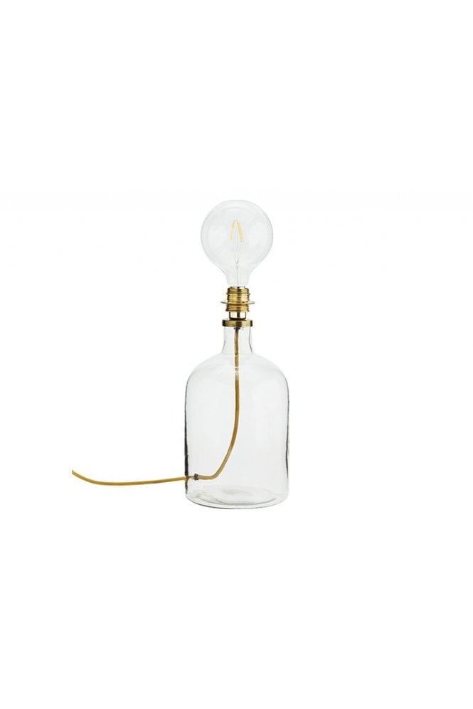 Glass Lamp With Raffia Shade