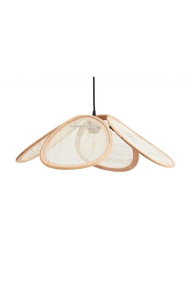 Rattan & Linen Pendant