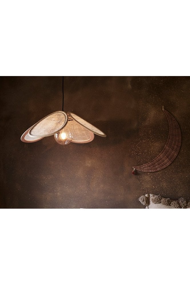 Rattan & Linen Pendant