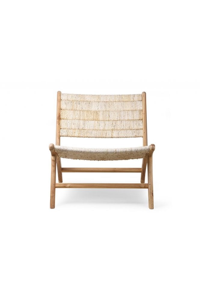 Abaca/teak lounge chair by Hkliving