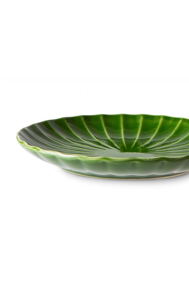 The emeralds: ceramic side plate ribbed, green (set of 2) By Hkliving