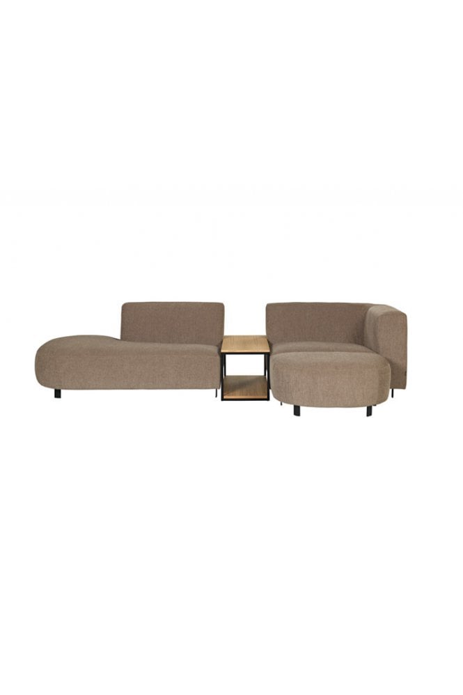 Vesy 2.5 Circle with Table and footsool Brown Right