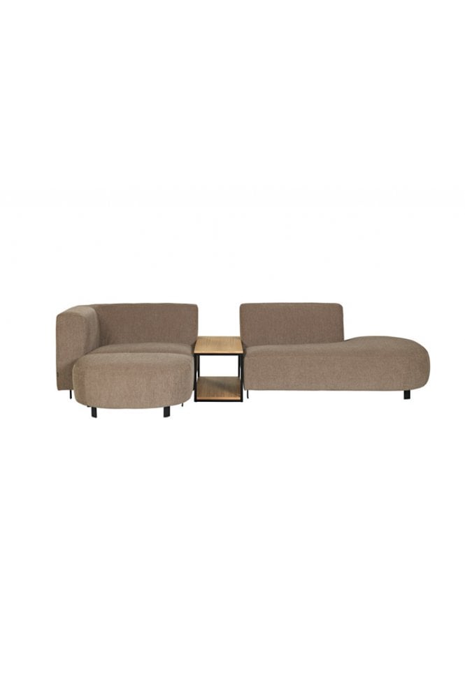 Vesy 2.5 Circle with Table and footsool Brown Left