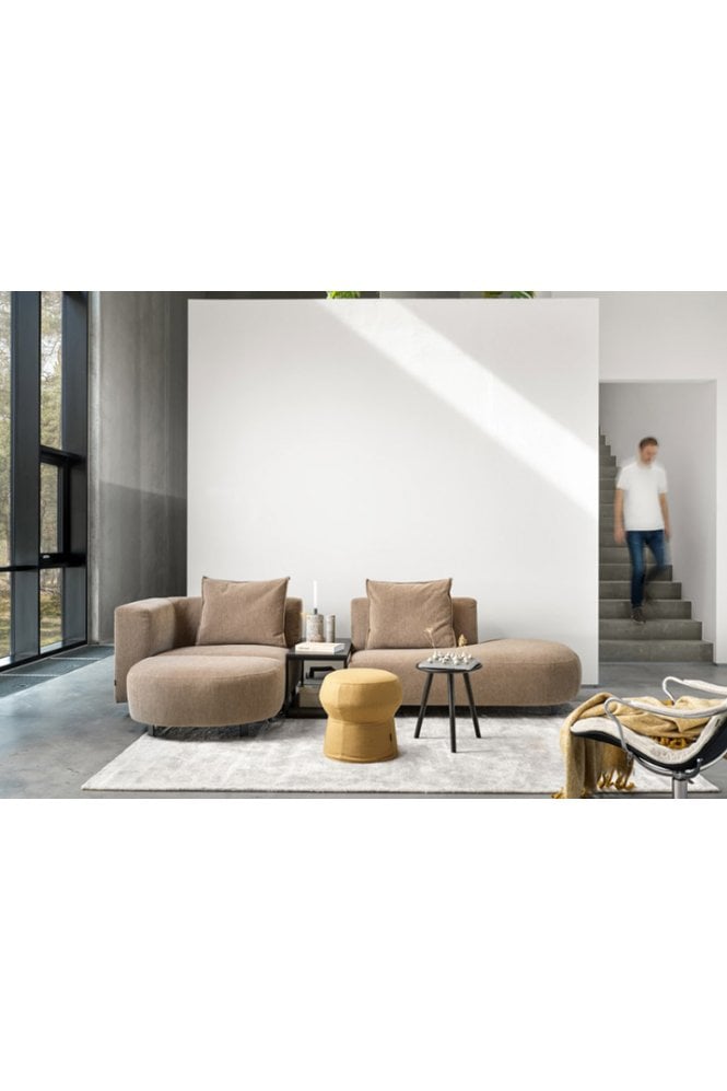Vesy 2.5 Circle with Table and footsool Brown Left