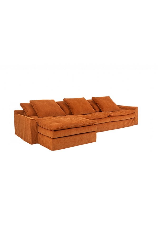 Shake 3 Seater Chaise Seater Burnt Orange