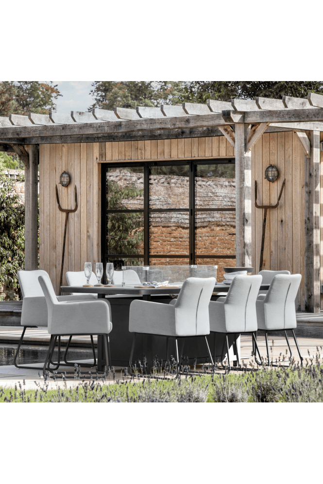 EL Dining Set with Fire Pit Table8 Seater